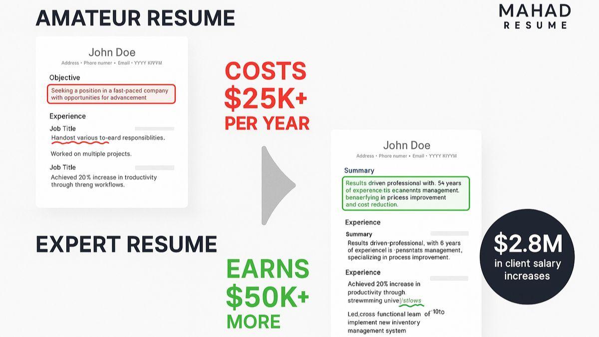2 Resume Mistakes That Cost You $50,000+ Per Year Mahad Resume